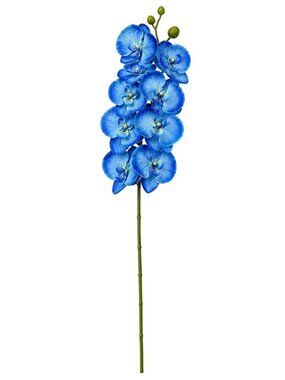 Blue Orchid Stem Artificial Floral Pick 26 Inch Real Touch Orchid Spray Faux